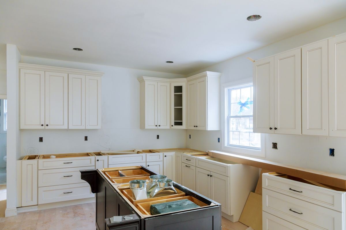 Home improvement kitchen view installed in a new kitchen cabinet